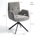 Miniatyrbillede 3 af 11: Rootz polstret accentstol - drejelig lænestol - moderne loungestol - 360 ° rotation - 60 cm x 61 cm x 88 cm - Comfy Gray Design
