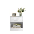 Miniatyrbillede 1 af 5: Rootz Bedside Table - Side Bord - Natbord - Med skuffe til ekstra opbevaring - Hvid - 28 cm x 39 cm x 41 cm