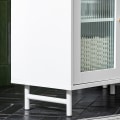 Miniatyrbillede 8 af 9: Rootz underskab til håndvask til badeværelse - Opbevaring af vasketøj - Organisering under håndvask - Elegant design i hvidt og glas - Rummelig opbeva