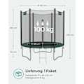 Miniatyrbillede 7 af 8: Rootz 10 fod trampolin med sikkerhedskabinet - Sort-Blå - Udendørs hoppehus - Galvaniseret stålramme - UV-resistent net - 183 cm x 230 cm - Nem monter