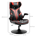 Miniatyrbillede 3 af 6: Rootz Gaming Chair - Ergonomisk Computerstol - Drejestol - Med Vippefunktion - Sort/Rød - 67 x 75 x 106-112 cm