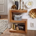 Miniatyrbillede 3 af 4: Rootz sidebord massivt træ akacie S Cube 60 cm højt stuebord design brunt sofabord i landlig stil