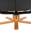 Miniatyrbillede 6 af 11: Rootz Relax stol - Fodstøtte - Fodskammel - Kunstlæder - Massivt træ - Liggefunktion - 80 x 86 x 99 cm - Sort