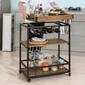 Miniatyrbillede 2 af 5: Rootz Mobile Bar Cart - Rolling Beverage Cart - Serveringsvogn - Easy Transport - 79x90x40cm - MDF & Metal med træfilm
