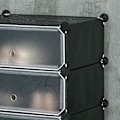 Miniatyrbillede 5 af 7: Rootz skostativ - modulært skostativ til 6 par sko - abs-stik - dørplade - træhammer - sort - 49L x 36,5W x 108H cm