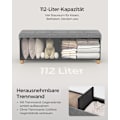 Miniatyrbillede 4 af 6: Rootz sædekiste - Opbevaringsbænk - Ottoman - Linnedstof - 38cm x 110cm x 40cm - Skumpolstring - MDF - 112L Kapacitet