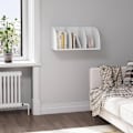 Miniatyrbillede 4 af 6: Rootz Hanging Corner Hylde - Hvid vifteformet væghylde - Multi-Tier Opbevaring - E1 Engineered Wood - Pladsbesparende - 30 cm x 60 cm x 30 cm