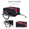 Miniatyrbillede 5 af 11: Rootz transporttrailere til cykler - rød, sort - stof, stål - 55,12 cm x 34,65 cm x 23,62 cm