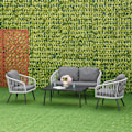 Miniatyrbillede 2 af 10: Rootz Udendørs møbelsæt - Havemøbelsæt - 4-delt terrassesofasæt i rattan - Med 2 enkelt polstrede sofaer - 1 Loveseat og 1 sofabord - Grå