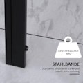 Miniatyrbild 5 av 10: Rootz Matbord - Köksbord - Modernt matbord - Skiva i härdat glas - Hållbara metallben - 120cm x 60cm x 75cm - Svart