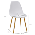 Miniatyrbillede 3 af 6: Rootz 4-delt moderne spisestuestolesæt - Køkkenstole - Spisestuesæder - Ergonomisk komfort - 45 cm x 52 cm x 85,5 cm