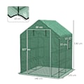 Miniatyrbillede 3 af 7: Rootz Drivhus - Cold Frame Drivhus - Film Drivhus - Rulledøre - UV-bestandig - Grøn - 140cm x 143cm x 190cm