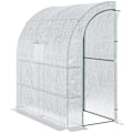 Miniatyrbillede 1 af 7: Rootz Drivhus - Vægdrivhus - Folie Drivhus - Tomat Drivhus - Med Mesh vindue - Med rulledøre - UV Beskyttelse - Hvid - 200 x 100 x 215 cm