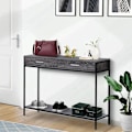 Miniatyrbild 3 av 9: Rootz Console Table - Entrance Table - Side Table - Table - 2 Drawers - Grey - 120 x 30 x 81.5 cm