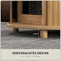Miniatyrbild 6 av 11: Rootz Round Side Table - Kaffe Round Table - Bambu Sofa Table - Dold förvaring, skjutdörr - Ø60 x 45 cm, har 20 kg
