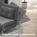 Miniatyrbild 5 av 10: Rootz Convertible Recliner Bed - Lounge Chair - Enkelsäng - Andas sammetsöverdrag - Justerbart ryggstöd - Mörkgrå - 77L x 88W x 83H cm
