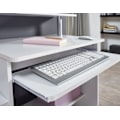 Miniatyrbild 5 av 7: Rootz Modernt datorbord med PC-hylla - Hemmakontor - Tidlös design - Utdragbar tangentbord - Vit - 94 cm x 90,5 cm x 48,5 cm - Generös bänkskiva - Int