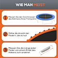 Miniatyrbillede 7 af 11: Rootz Trampolin Mat - Round Jumping Mat - Polypropylen Jump Surface - UV Resistent - Ø323cm til 3,66 m trampoliner med 72 V -ringe
