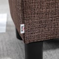 Miniatyrbillede 9 af 10: Rootz stilfuld skammel med stofbetræk - Fodstøtte - Sofabord - Komfortabel siddeplads - Alsidig brug - Gulvbeskyttelse - 40W x 30D x 24H cm - Linnedst