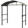Miniatyrbild 7 av 7: Rootz BBQ Gazebo - 2 sidohyllor - Grillpaviljonger - BBQ Pavilion - Krokar - Stålram - Polyester - Khaki - 1,1 x 2,3 m