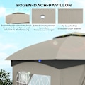 Pikkukuva 4 / 11: Rootz Garden Gazebo Beer -teltta - Ulkopako - Patio Canopy - UV -suoja - 3,35m x 3,35m x 2,85m
