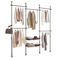 Miniatyrbillede 1 af 9: Rootz Justerbar Garderobe Organizer Tøj Hylde System-Hængeskinne-Teleskopisk opbevaringsreol