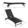 Pikkukuva 3 / 6: Rootz 2 Sun Loungers -sarja - Piew Lounge - lepotuolin - ergonominen mukavuus - 195 cm x 66cm x 34 cm - alumiini ja tekstilene, 150 kg: n kapasiteetti