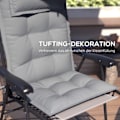 Miniatyrbillede 6 af 10: Rootz 2 stykker Sun Lounger Edition - Garden Lounger Pads - polstrede puder - Vandafvisende - 50 cm x 116 cm x 5 cm, grå