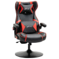 Miniatyrbillede 5 af 5: Rootz Gaming Chair - Integrerede højttalere - Vipbart ryglæn - Sort + Rød - 69 x 73 x 118 cm