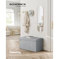 Miniatyrbillede 2 af 6: Rootz Dove Grey Velvet Sædekiste - Opbevaring Ottoman - Polstret bænk - MDF-konstruktion - 38 cm x 76 cm x 38 cm - 5,6 kg - 300 kg Kapacitet - 89L Opb