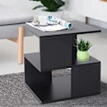 Miniatyrbillede 2 af 11: Rootz Side Table - 2-tier Side Table - Bed Table With Modern Design - Coffee Table For Office - Living Room - Dining Room - Black - 40 x 40 x 43 cm