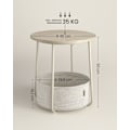 Miniatyrbillede 4 af 8: Rootz 3-delt sidebord - Beige bord - Spånplade stål polyester - Opbevaringskurv - Letvægts - Robust konstruktion - 45cm x 50cm x 50cm