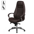 Miniatyrbild 3 av 7: Rootz Executive Office Chair - Äkta läder - Vridbar skrivbordsstol - Ergonomisk design, Integrerat svankstöd, Multi-Block Rocker Mechanism - Brun & Si