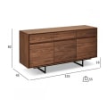 Pikkukuva 11 / 11: Rootz-sekki - Säilytyskaappi - Buffetpöytä - Runsaasti säilytystilaa, Pehmeä sulkeminen, Laadukkaat materiaalit - 155cm x 45cm x 82cm - Pähkinäviimeis