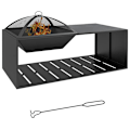 Miniatyrbillede 6 af 6: Rootz BBQ Grill - 4 hovedbrændere - Sidekroge - 1 varmeplade - Sidebord - Bundhylde - Krydderihylde - Galvaniseret stål - Rustfrit stål - Sort-sølv -