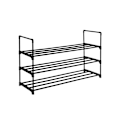 Miniatyrbillede 1 af 7: Rootz Skostativ - 3 hylder Skohylder - Skoopbevaring - Skoopbevaringsstativ - Skodisplaystativ - Metalrør/plastikforbindelser - Sort - 92 x 30,5 x 55