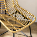 Miniatyrbillede 4 af 6: Rootz sæt med 2 barstole - Boho Design - PE Rattan - Inklusiv fodstøtte - Moderne barstole - Gul + Sort - 42,5 cm x 52 cm x 102 cm