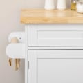Miniatyrbild 4 av 7: Rootz Köksvagn - Serveringsvagn - Köksö - 1 kryddställ - 1 handdukshållare - Justerbar i höjdled - Gummiträ - Vit - 109L x 40W x 89H cm
