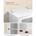 Miniatyrbillede 6 af 6: Rootz Badeværelsesskab - Opbevaringshylde - Organizer - Spånplade - Glas - 30cm x 40cm x 165cm - Cloud White - Letvægts - Nem montering
