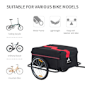 Miniatyrbillede 4 af 11: Rootz transporttrailere til cykler - rød, sort - stof, stål - 55,12 cm x 34,65 cm x 23,62 cm