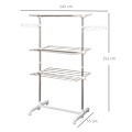 Miniatyrbillede 3 af 10: Rootz 3-lags foldbar mobil tøjlufter - Tørretumbler - Tørrestativ - Maksimal alsidighed - Pladsbesparende design - Nem mobilitet - 142L x 55W x 152H c