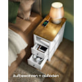 Miniatyrbillede 4 af 9: Rootz Sidebord med Power Strip - Endebord - Natbord - Træspånplade - MDF - Valnød Brun-Hvid - 60 cm x 35 cm x 60 cm - 17 kg - 90 kg Max belastningskap
