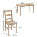Miniatyrbillede 3 af 10: Rootz 5-delt spisebordssæt - Spisestuemøbler - Fyrretræ Spisestuesæt - Pladsbesparende design - Materialer af høj kvalitet - Gulvbeskyttelse - Bord: 1