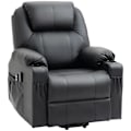 Miniatyrbillede 6 af 6: Rootz Electric Stand-Up Chair - Massagestol - Tv-stol - Skråtstillet ryglæn - 8 massagetilstande - Elegant imiteret læder - Sort - 88 x 92 x 106 cm