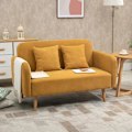 Miniatyrbillede 7 af 7: Rootz Dobbeltsofa - Polstring med hynder - Kompakt design - To-personers - Justerbar højde på fodstøtterne - Fløjlsagtig polyester - Gummitræ - Skum -