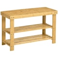 Pikkukuva 1 / 6: Rootz-kenkäpenkki - 3 tasoa - Kenkäteline - Tilaa 6-9 kenkäparille - Jopa 130 kg - Bambu - Luonnollinen - 70 x 28 x 45 cm