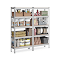 Pikkukuva 1 / 9: Rootz 2 Set Heavy Dut -hylly - tukeva säilytysyksikkö - teollisuushyllyt - Max -kuorma 875 kg - hopeateräs ja mdf - 30 cm x 75 cm x 150 cm