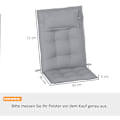 Miniatyrbillede 3 af 10: Rootz 2 stykker Sun Lounger Edition - Garden Lounger Pads - polstrede puder - Vandafvisende - 50 cm x 116 cm x 5 cm, grå