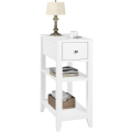 Miniatyrbillede 1 af 7: Rootz White Natbord - Sengebord - Opbevaringsskab - Ridsefast, let at rengøre, pladsbesparende - 45cm x 66cm x 28cm