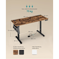 Miniatyrbillede 4 af 4: Rootz elektrisk stående skrivebord - Justerbart skrivebord - Sit Stand-skrivebord - Pladsbesparende design - 60 cm x 140 cm x (72-120) cm - Spånplade